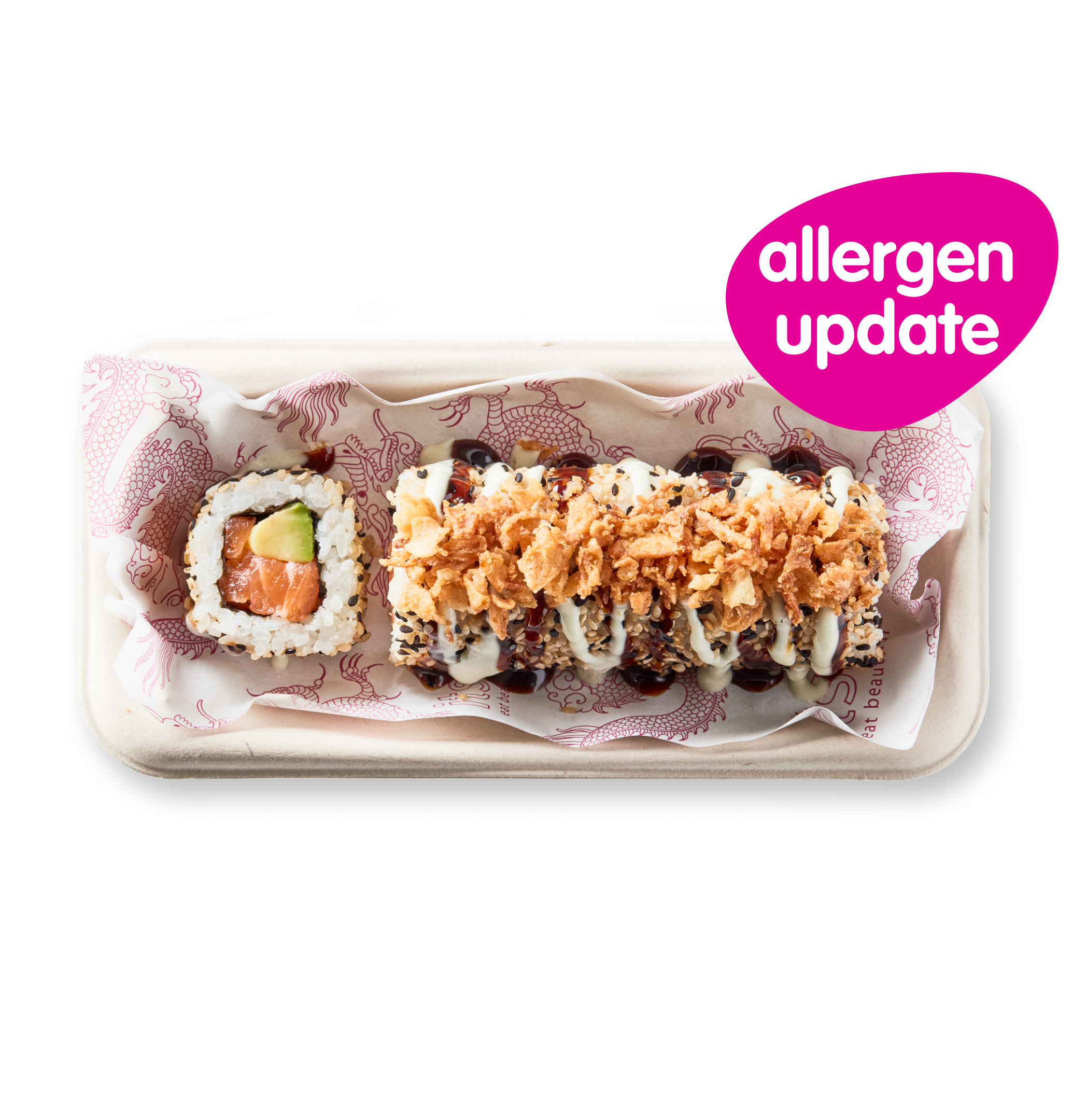 salmon & avo dragon rolls