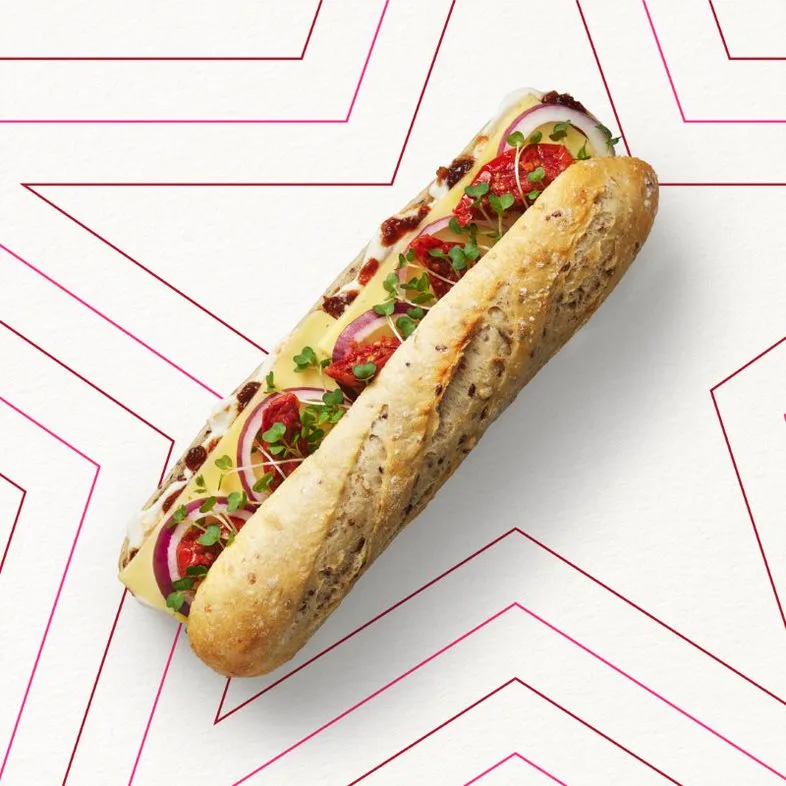 Posh Cheddar & Pickle Baguette