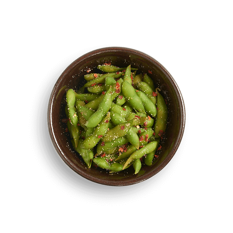 edamame with chilli garlic salt