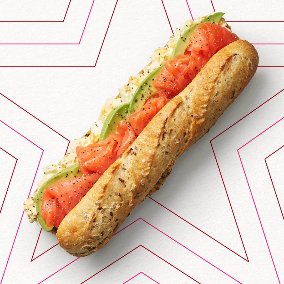 Smoked Salmon, Egg Mayo & Avo Baguette