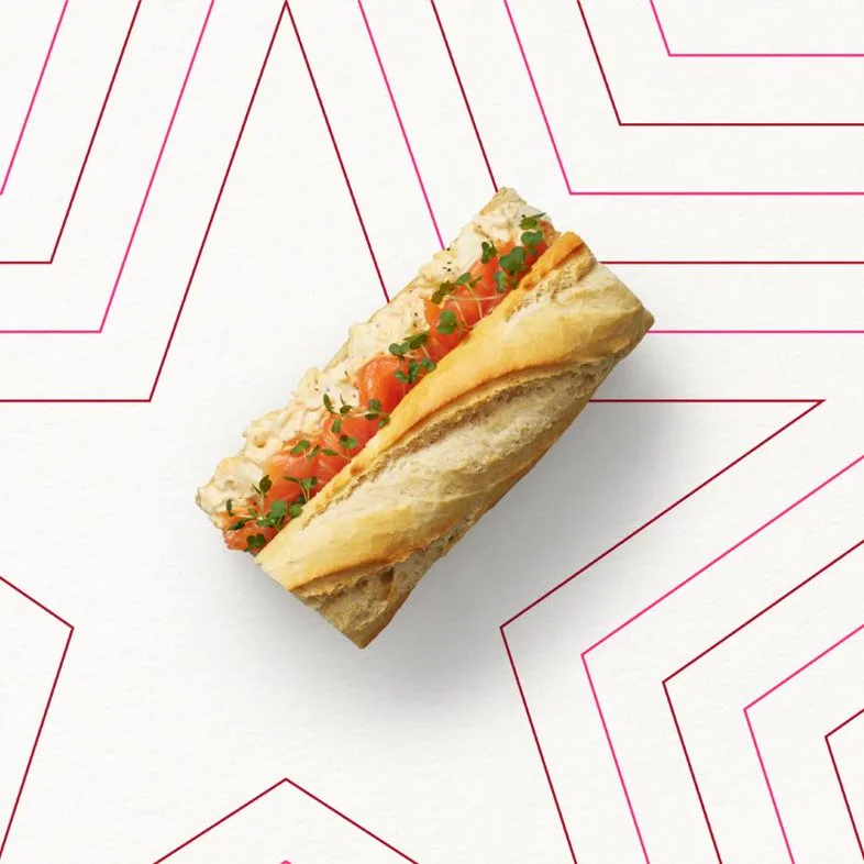 Smoked Salmon & Egg Mayo Breakfast Baguette